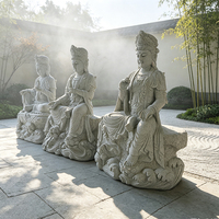 Ensemble de 3 statues de Guanyin Bodhisattva, trente-trois manifestations d'Avalokiteshvara, sculpture en pierre Kuan Yin à vendre