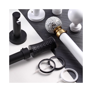 Ensemble de tringles <span class=keywords><strong>à</strong></span> rideaux simples et doubles en aluminium, poteaux et rails pour fenêtres, embouts décoratifs en cristal pour tringles <span class=keywords><strong>à</strong></span> rideaux - Product Image 3