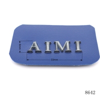 Étiquette de logo pour sac, lettres métalliques personnalisées, logo métallique alphabet pour sacs