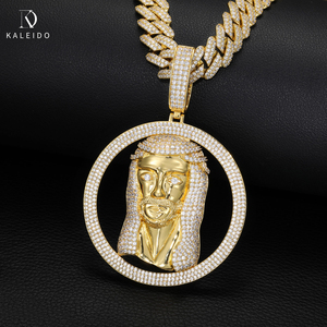 จี้พระเยซูแบบฮิปฮอปชุบทอง ประดับเพชรซิคอน 5A ระยิบระยับ สำหรับผู้ชาย จาก Kaleido Wholesale Jesus Series - Product Image 3
