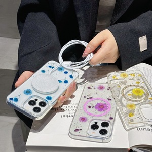 Transparente magnetische Real Flower Handy hülle für iPhone 15 Pro Max Drop Gue Design Handy hülle Für iPhone 15 14 13 12 11 - Product Image 2