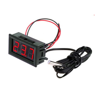 Termometer Digital LED, Sensor suhu acquaried inkubator mobil dalam ruangan luar ruangan, termometer Digital LED arus langsung 5-12v 0.56"