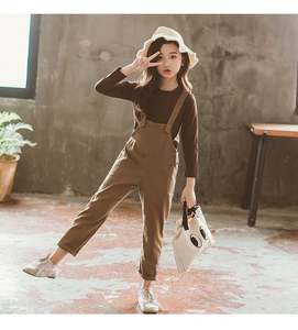 Artículos Pequeños de Venta Rápida para Niños, Camiseta y Pantalones con Estampado Color Caqui Marrón para Niña - Product Image 1