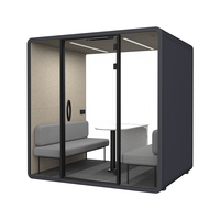 Cabine téléphonique acoustique mobile moderne, insonorisée, silencieuse, modulaire, pour bureaux, coworking, hôtels, avec éclairage LED, directement de l'usine