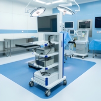 Chariot d'endoscopie médicale avec support d'écran pour système de caméra de laparoscopie