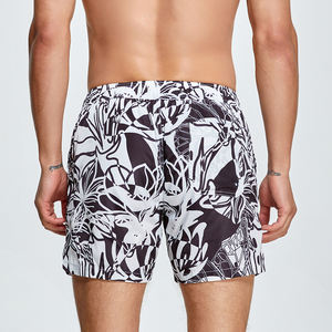 Vente en gros de shorts de plage pour hommes <span class=keywords><strong>SeoBean</strong></span> caleçon de maillot de bain à imprimé floral caleçon de bain avec poche à séchage rapide - Product Image 2