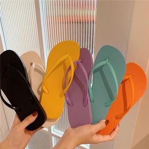 Custom LOGO Summer New Korean Style Ins Trendy Outer Wear Simple Couple Flip-Flops Beach Sandals Open Toe Design for Women - Product Image 4