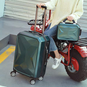 Valise de style diamant unisexe avec roulettes pivotantes à 360 degrés, bagage de voyage durable avec fermeture éclair à verrouillage, modèle 608, couleur unie - Product Image 5