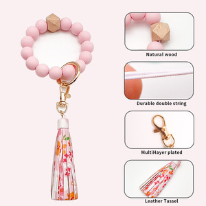 Portachiavi con bordo piegato floreale portacarte eco-friendly <span class=keywords><strong>portafoglio</strong></span> in Silicone braccialetto - Product Image 4