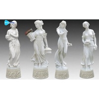 Vente en gros d'usine, marbre blanc naturel, style européen, ornements de jardin durables, sculptures en pierre artificielle, pots de fleurs pour