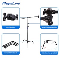 Support de lumière MagicLine Black Magic Leg Light Stand 40 pouces, support en C pour photographie, bras pour panneau de signalisation, barre transversale, trépied, support de fond robuste