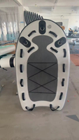 Traîneau de sauvetage gonflable personnalisé avec logo, en tissu Drop Stitch gris, petit modèle pour sauveteurs et jet-skis