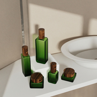 Botol kaca persegi kustom untuk perawatan kulit, Set botol Losion, krim, perawatan kulit, 30ml 50ml 100ml 120ml 30g 50g