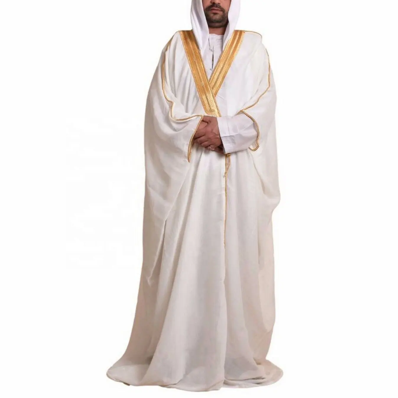 カスタム高品質イスラムイスラム教徒ドバイ男性アバヤイードアラブトーブサウジ男性ローブ