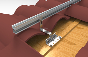 Rails de montage pour toit solaire en aluminium 6005-T5 Système de montage pour toit en tuiles avec pinces PV - Product Image 6