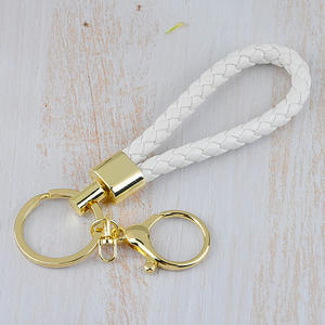 Porte-clés en cuir PU tressé, accessoires, corde, porte-clés en cuir tressé, porte-clés de poupée de dessin animé, porte-clés de voiture - Product Image 5