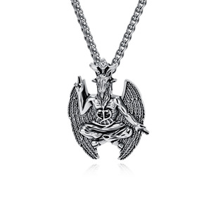 yunnique retro mystery goat necklace, men's punk dark style Buffet <b>titanium</b> steel necklace, colorfast jewelry. - Product Image 1