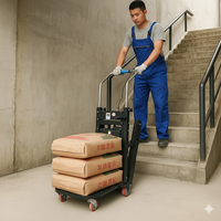 Carretilla Eléctrica Plegable para Subir Escaleras con Capacidad de Carga de 150-400 kg, Construcción Metálica Portátil para el Transporte de Objetos Pesados