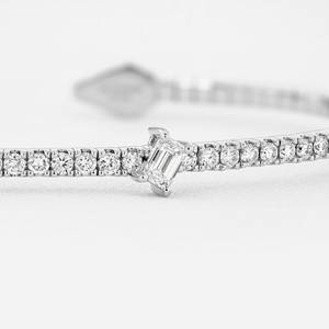 Women's Luxury 18K Solid Gold Diamond Tennis Bracelet with Pear-Shaped <b>Stones</b> for Anniversary & Wedding - Product Image 5