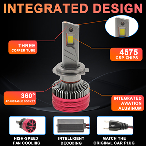 CAR-REFINE X11 K13 240W 24000LM Phare LED H7 3 Tubes en Cuivre H1 H4 H11 9005 9006 9007 9012 Canbus H7 H18 Ampoules LED pour Voiture - Product Image 3