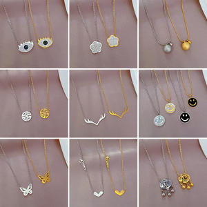 DAIHE moda kalp zirkon kolye kadınlar paslanmaz çelik kolye lüks zümrüt uzun püskül klavikula zincir takı sıcak - Product Image 5