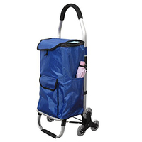 Dolly — sac de courses pliable, chariot de supermarché extérieur en aluminium à roulettes, service pour épicerie et blanchisserie, escalier