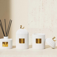 Bougeoir en céramique de luxe CH Décoration de la maison Bougies Ensembles de diffuseurs de bougies parfumées en céramique de marque privée personnalisée