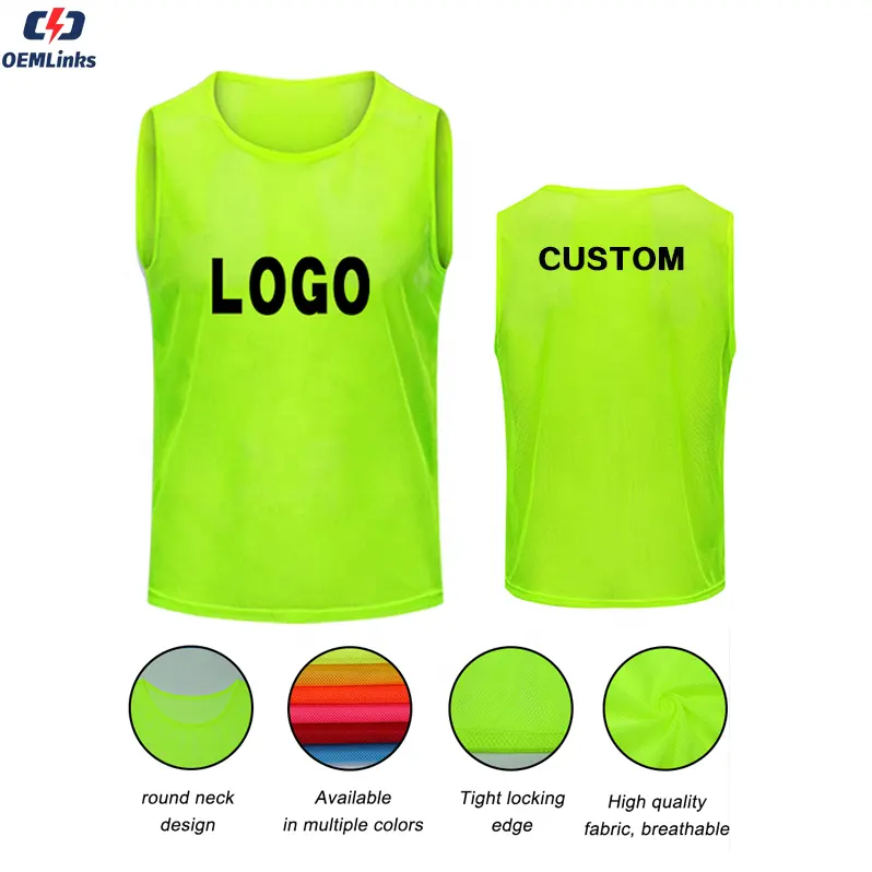 Wholesale custom new soccer training bibs big mesh vest quick dry soccer warm up sports vest soccer big mesh bibs football bibs