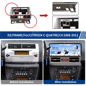 Cornice Radio Auto Meihua 12.3 Pollici Argento, Telaio per Lettore DVD Android, Compatibile con <span class=keywords><strong>CITROEN</strong></span> C-QUATRE/<span class=keywords><strong>C4</strong></span> 2008-<span class=keywords><strong>2011</strong></span> - Product Image 4