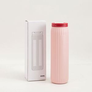 600Ml 304 Stainless Steel Travel Coffee Tumbler Double Walled Straight Tumbler Insulated Cup With Lid Portable <b>Thermos</b> Cup - Product Image 3