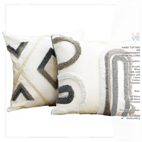 Housse de coussin bohème turque personnalisable en macramé tufté avec techniques de broderie tissée – Vente chaude en gros