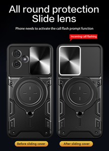 Funda de teléfono con soporte, ventana deslizante, cubierta de soporte de anillo de Metal para <span class=keywords><strong>ZTE</strong></span> <span class=keywords><strong>Blade</strong></span> V70 Max/Nubia Music 2/Z70 Ultra/Focus/Neo 3 - Product Image 4