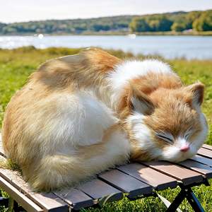 Statue de <span class=keywords><strong>chaton</strong></span> réaliste en fourrure douce bouclée, chat en peluche fait main, décoration pour la maison ou le bureau, cadeau de collection pour les amoureux <span class=keywords><strong>des</strong></span> chats - Product Image 2