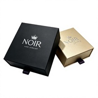 Boîte à bijoux coulissante avec logo personnalisé, emballage cadeau en carton pour boucles d'oreilles, bracelet, bague, collier
