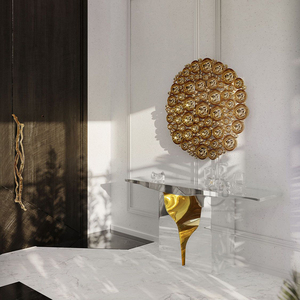 Dongguan High Quality Furniture Customization Factory OEM/ODM Luxury <strong>Table</strong> High Quality Luxury Silver Glass <strong>Mirrored</strong> <strong>Console</strong> - Product Image 2