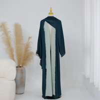 2 Pcs Set Abaya Hijab Dubai Islami untuk Wanita Arab 2026 Dua Sisi Pakai, Kaftan dari Bahan Nida, Elegan untuk Acara Makan Malam