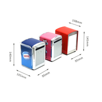Distributeur et support de serviettes en fer blanc de qualité alimentaire, imprimé offset sur mesure, pour bureau, vente en gros