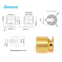 Connecteur RF mâle en laiton plaqué or Gwave GPO-JHD103-S 50 Ohm conforme RoHS pour PCB SMT DC-26.5GHz