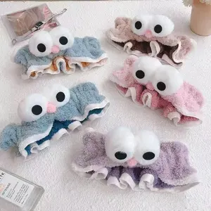 Wash Face Cute Owl Haar bänder für Frauen Korean Fashion Coral Fleece Makeup Dusche Elastic Hair Accessoires Mädchen Stirnbänder