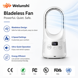 WLS-1519 Hot Sale Smart Bladeless Personal Fan, 1200mAh Battery Operated Cordless <b>Table</b> 6-Speed Silent Air Circulator Advanced B - Product Image 1