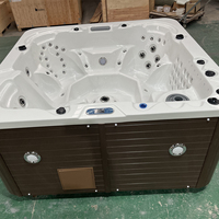 Hydrorelax - Jacuzzi de Lujo de Acrílico Rectangular para 4 Personas, Independiente, Portátil, Ecológico, Moderno, para Exteriores, con Hidromasaje