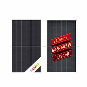 Módulo Solar Fotovoltaico Bifacial de Alta Calidad 645-665W, 645W 650W 655W 660W 665W, Doble Vidrio - Product Image 5