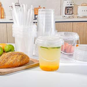 Süt çay için çok kapasiteli tek kullanımlık plastik bardak 30/32/34/36oz paket enjeksiyon kalıplama PP fincan kapaklı - Product Image 6