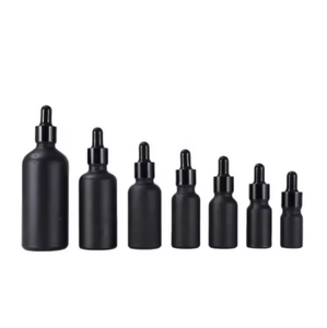 Black Matte Glass Dropper <b>Bottles</b> Cylinder Shape Skin Care Serum 5ml <b>10ml</b> 15ml 20ml 30ml 50ml 100ml Refillable - Product Image 5