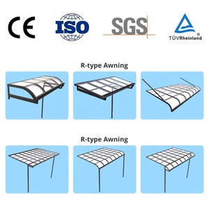 Auvent extérieur personnalisé en aluminium et PC translucide, résistant à la pluie, installation <span class=keywords><strong>murale</strong></span>, protection UV durable, véranda facile à nettoyer - Product Image 3