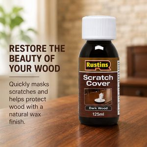 Rustins Scratch Cover Restore Protect Huile de cire pour bois foncé 125ml - Product Image 5