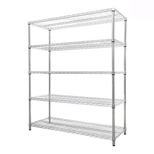 Étagère métallique robuste à 5 niveaux, autoportante, capacité de rangement élevée, mobile, empilable, avec poignée peinte en option - Product Image 1