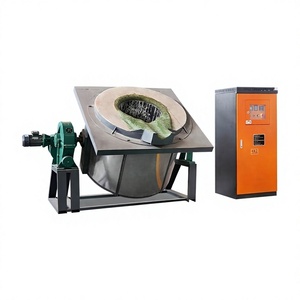 Horno de Inducción Inclinable con Reductor para Reciclaje de Chatarra de Aluminio y Cobre, Máquina Eléctrica Automática para Fundir Metales - Product Image 1