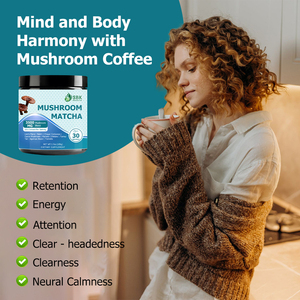 High Quality Mushroom Matcha Promote Cognitive Function Enhance Mood Wellbeing Dairy Egg Free Matcha Increased Immunity - Product Image 4