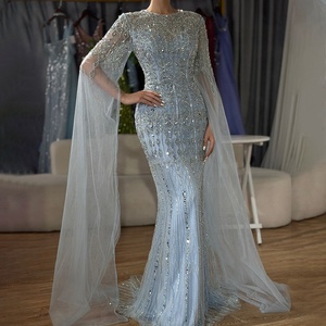 Serene Hill LA72775 Abito da Sera Lussuoso a Sirena con Perline, Elegante con Collo a O e Maniche a Mantella, Lunghezza a Terra, per Feste Formali 2026 - Product Image 2